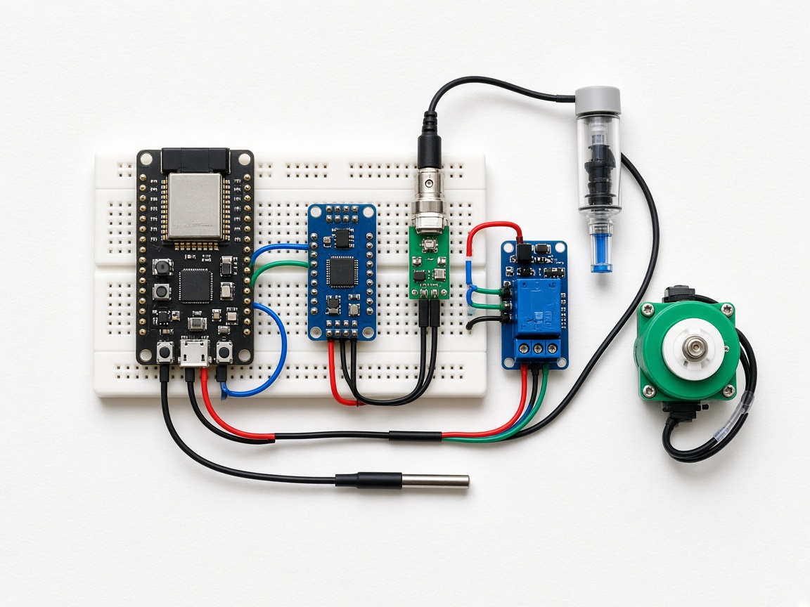 ESP32 board with ADS1115 converter and sensors