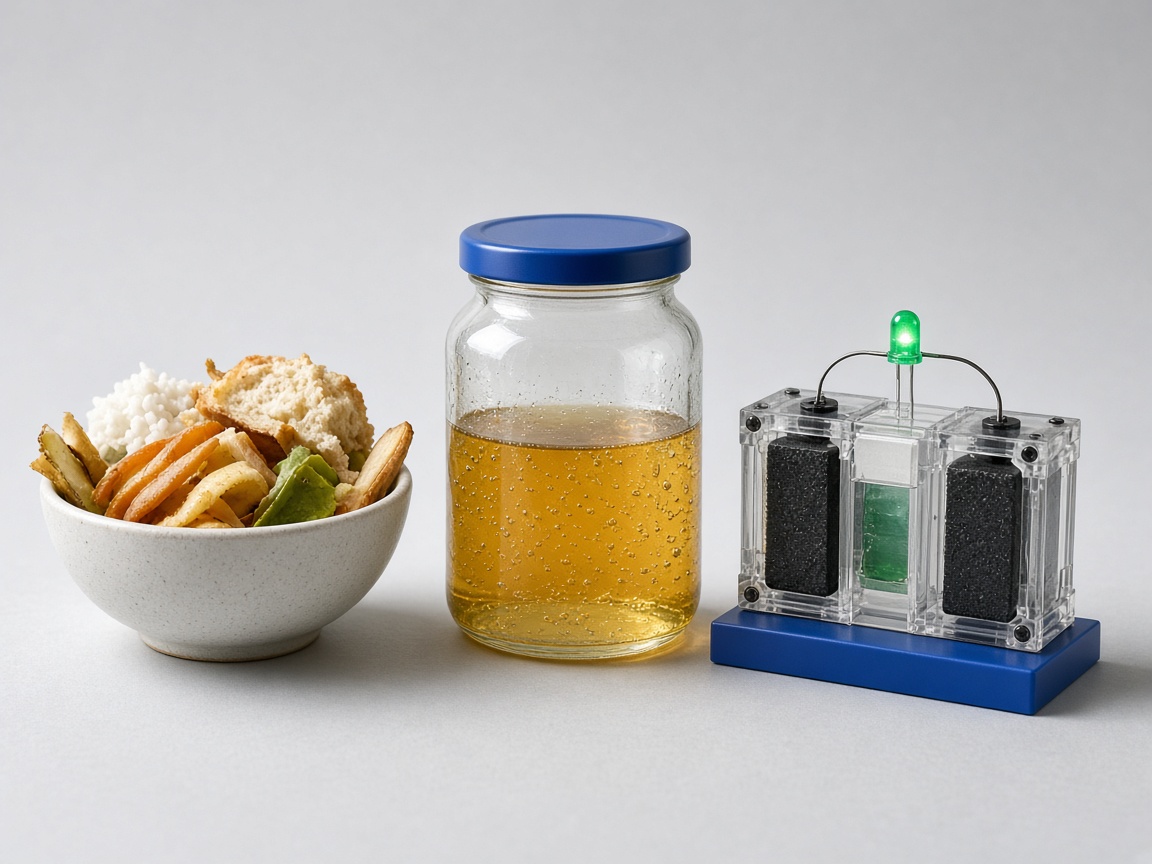 Food waste blended into a feed for the cell