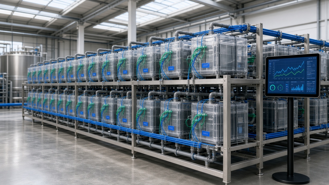 Pilot scale modular microbial fuel cell plant